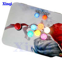 Kit tombol tekan bercahaya Arcade terlaris dengan Zero Delay Encoder USB ke PC Arcade 4/8 arah Joystick 5Pin + tombol tekan LED 5V