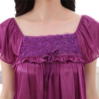 Nouvelle Robe de Nuit Femme en Soie Glacée Douce avec Nœud Floral – Tenue d'Intérieur et de Bain Décontractée pour l'Été