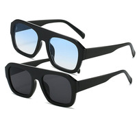 Lunettes de soleil carrées surdimensionnées chic pour femme, design de marque, monture tendance écaille de tortue, verres bleus, protection UV