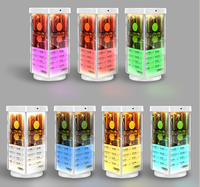 Support de menu triangulaire rotatif décoratif lumineux pour intérieur, avec éclairage LED autoportant en acrylique pour bureau