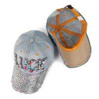 Casquette de baseball en denim lavé de personnalité féminine faite à la main de marque de distributeur