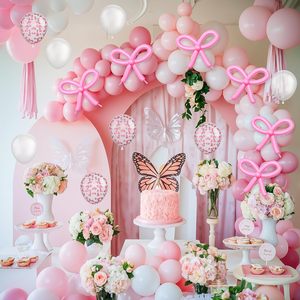 Kit Dekorasi Garland Balon Pink Putih <span class=keywords><strong>Pastel</strong></span>, Garland Balon Coquette Bow untuk Dekorasi Pesta Ulang Tahun dan Bridal Shower - Product Image 2