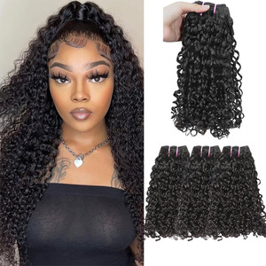 Extensiones de Cabello Humano Rizado Pixie, Ondulado al Agua, de 16, 18 y 20 Pulgadas, Tejido Rápido, 100% Cabello Virgen Natural - Product Image 1