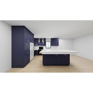 Nouvelle conception de meubles de cuisine 2025, armoires de cuisine shaker bleu marine, peinture laquée, armoires de cuisine modulaires - Product Image 6