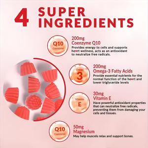 CoQ10 sin azúcar Gummies Coenzima <span class=keywords><strong>Q10</strong></span> para adultos Co <span class=keywords><strong>Q10</strong></span> Suplemento con Omega-3 Energy Brain y soporte antioxidante - Product Image 6