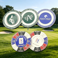 Nouveau design 2026 – Marqueur de balle de golf personnalisé en métal émaillé cloisonné, aimanté, avec fonction pop-out, pour jetons de poker