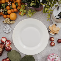 Échantillon gratuit Hengyuan 7 pouces allant au micro-ondes assiettes rondes blanches assiette en plastique pour hôtel