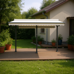 Set di Pali per Tenda da Sole in Ferro Antracite 118.1x96.5 Pollici, Operazione Manuale, Ombreggiatura Autoportante per Patio - Product Image 3