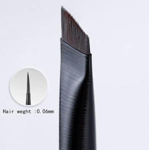 Marque privée Cheveux synthétiques professionnels Détail Pochoir à sourcils Pinceau teinté Pinceau incliné à angle ultra-mince Pinceau de maquillage unique - Product Image 3