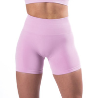 Shorts de sport respirants et solides pour la salle de sport, entraînement, push-up, collants de sport, yoga, femmes, sans couture, taille élastique, taille haute