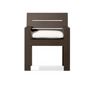 Sillón de aluminio para comedor exterior, resistente a la intemperie, con recubrimiento en polvo, para jardín, ideal para hoteles y resorts modernos. - Product Image 3