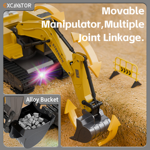 Excavatrice RC en alliage HW-Y1803 <span class=keywords><strong>de</strong></span> haute qualité, <span class=keywords><strong>jouet</strong></span> <span class=keywords><strong>de</strong></span> construction multi-terrain avec pulvérisation, musique et lumières, adapté aux enfants - Product Image 6