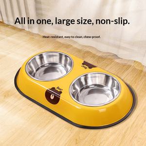 Mangkuk Anjing & Kucing Baja Anti Karat Baru, Mangkuk Ganda Terintegrasi Anti Tumbang, Tempat Makan Hewan Peliharaan Grosir Dari Cina - Product Image 5