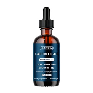 Gouttes liquides orales de Vitamine B9 B12 L-Méthylfolate 15mg – Suppléments de Méthylfolate pour la Santé Immunitaire et Cérébrale - Product Image 1