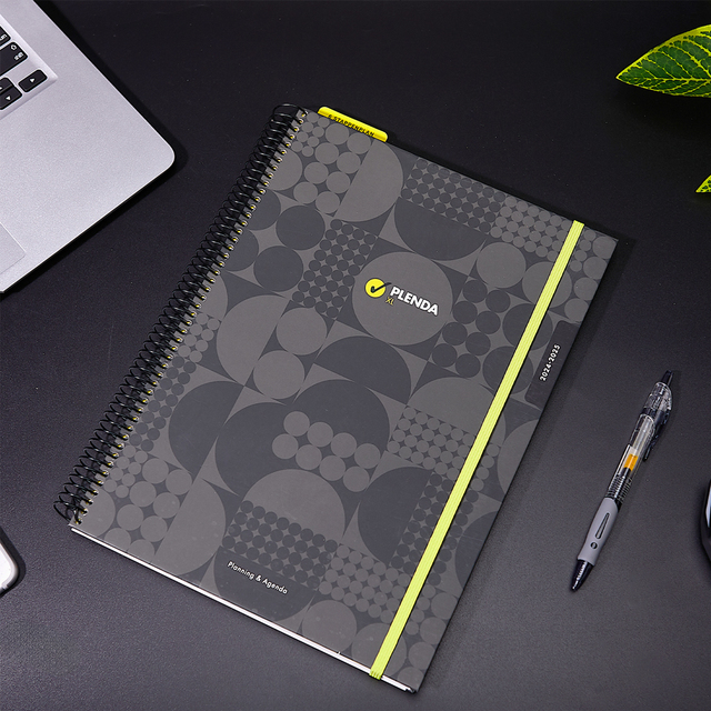 Wholesale Prolead Promotion Use Week Planner Spiral Custom Notebook A5 Gold Stamping Paper Cover 100 Sheets Weekly