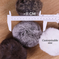 Jouet pour chat en fourrure de lapin naturelle, boule de peluche avec herbe à chat, jouet interactif d'enrichissement pour chat, personnalisable OEM