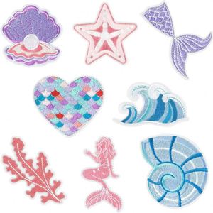 Patch brodé thermocollant fantaisie couleur macaron, motif étoile filante, licorne et papillon, pour la décoration de vêtements, chapeaux et sacs - Product Image 2