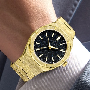 Reloj de pulsera de cuarzo dorado luminoso resistente al agua de negocios de lujo para Hombre, relojes esmerilados con polvo de estrellas para Hombre - Product Image 6
