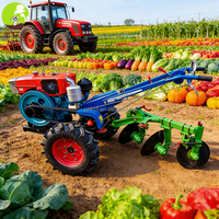 Nueva Tractora Manual Diésel de 12HP de Uso Pesado con Arado de Discos - Herramienta Agrícola Profesional para la Recuperación de Tierras de Cultivo