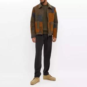 Giacca Formale in Lana YIMAI con Design Personalizzato a Blocchi di Colore, Vestibilità Regolare, Chiusura con Zip e Tasche Frontali, Giacche da Uomo di Design - Product Image 4