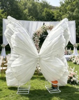 QZ017 Décoration d'arche de mariage futuriste en organza, grand centre de table pour fête, toile de fond en soie