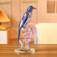 Nouvelle décoration d'intérieur de style chinois géométrique en cristal blanc, hôtel pour oiseaux, salon, meuble TV, décoration douce, ornement artisanal de perroquet