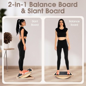 Tabla de estiramiento de madera, pedal inclinado, entrenamiento de yoga, estirador de pantorrillas, estirador de pies ajustable para ejercicio en casa - Product Image 2