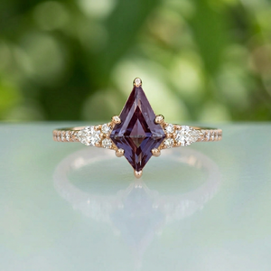 Anillo de Compromiso Romántico Chapado en Oro Rosa con Zafiro de Stonewels, Engaste de Garra, Certificación IGI/Solicitud de Certificación - Product Image 1