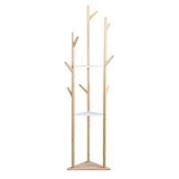 Porte-manteau sur pied en bambou, style nordique simple, pour intérieur, avec étagère