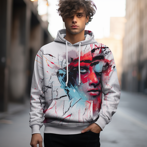 Logo personalizzato di alta qualità Pullover bianco puro <span class=keywords><strong>felpa</strong></span> oversize stile <span class=keywords><strong>felpa</strong></span> con cappuccio in bianco Cartoon <span class=keywords><strong>Mickey</strong></span> Print - Product Image 6