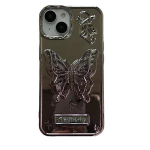 Support papillon tridimensionnel galvanoplastie empêcher la chute pour <span class=keywords><strong>iPhone</strong></span> 16 15 <span class=keywords><strong>Pro</strong></span> <span class=keywords><strong>Max</strong></span> 14 étui de téléphone à support antichute - Product Image 5