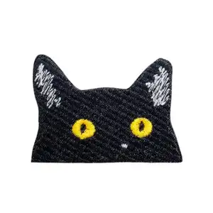 Cat Face Embroidery Patches DIY Badge Iron Sew On Patches Appliques for Jeans Jackets Clothes Backpacks