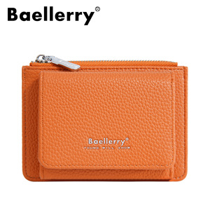 Baellerry Women's Short <b>Wallet</b> Tri-Fold Multi-Card Slot Zippered Card <b>Holder</b> Black 4 Inch Everyday Use - Product Image 5
