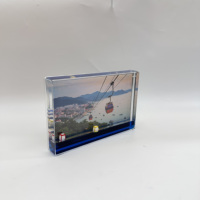 Cadre photo en acrylique écologique haute transparence avec design 3D pingouin, poisson, fantôme d'Halloween pour la décoration intérieure et les cadeaux