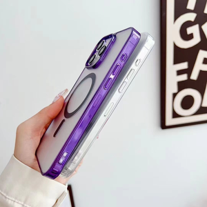 Étui magnétique minimaliste anti-traces de doigts, protection <span class=keywords><strong>transparente</strong></span> givrée pour <span class=keywords><strong>iPhone</strong></span> 18 17 Pro Max Air 16 15 14 Plus <span class=keywords><strong>13</strong></span> 12 11 - Product Image 5