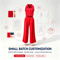 Ensemble 2 pièces pour femme : Gilet sans manches et pantalon large taille haute – Tenue de bureau décontractée sur mesure OEM ODM – Vente en gros immédiate