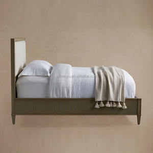 MYHOME 2026 Cadre de <span class=keywords><strong>lit</strong></span> <span class=keywords><strong>double</strong></span> en bois massif de chêne, design classique français, mobilier de chambre de haute qualité, style hôtelier moderne - Product Image 3