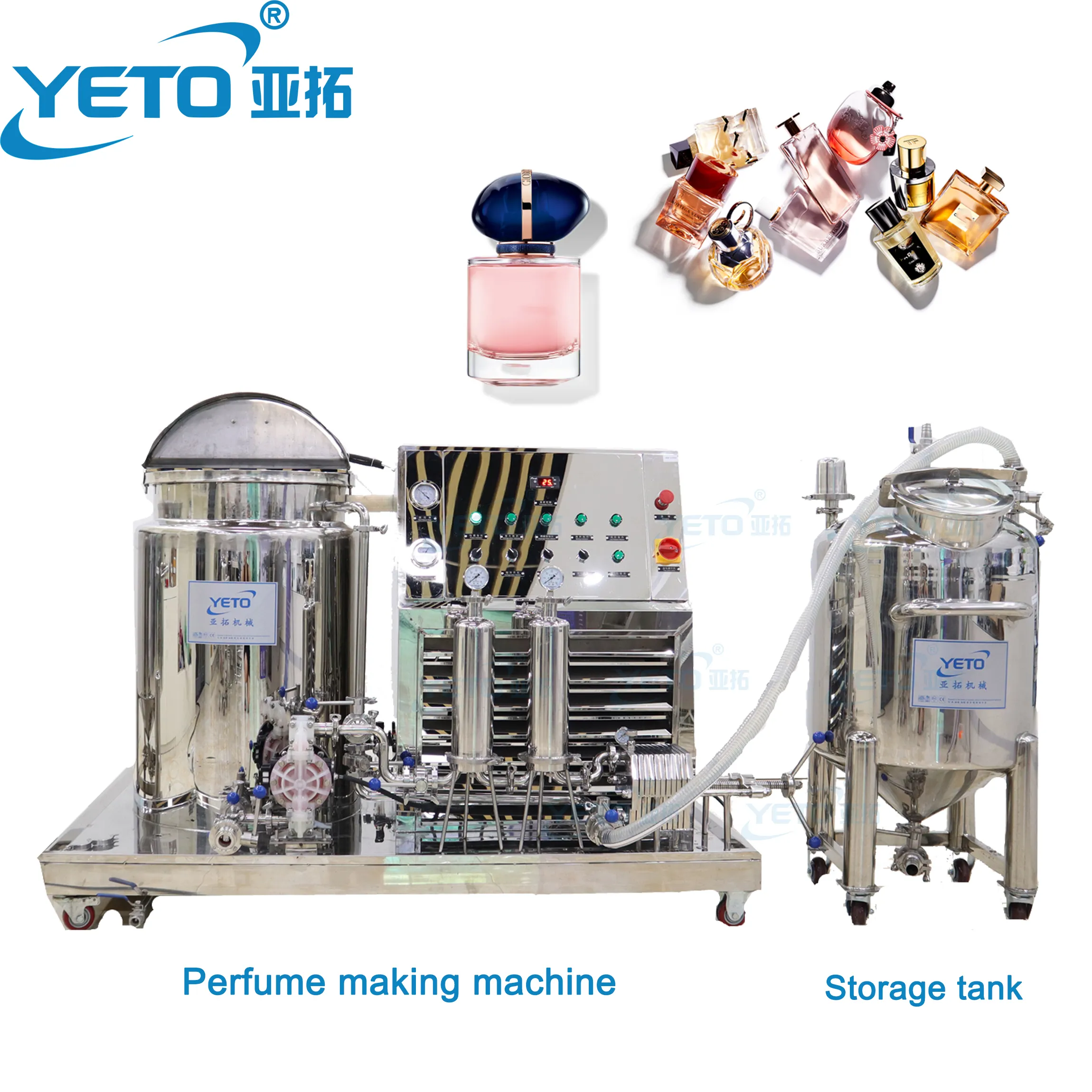 Yeto-mesin pembuat parfum garis produksi tangki pencampur manufaktur parfum dengan penyaring mesin pewangi Mixer pencampur parfum