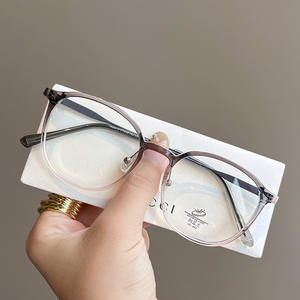Nuevas gafas con montura redonda TR90 anti luz azul para mujer, lentes ovaladas pequeñas de PC con protección contra la luz azul. - Product Image 4