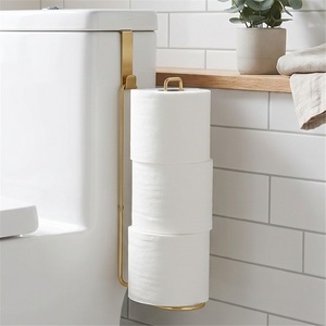 Perforated Wall-mounted Zinc Alloy Modern Bathroom Organizer <b>Tissue</b> Rack Cabinet Door Hanging Roll <b>Paper</b> Storage Cling Film Rack - Product Image 3