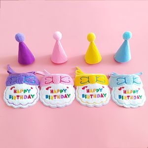 2 Pçs/SET <span class=keywords><strong>Pet</strong></span> Aniversário Festa Decoração Acessórios de Cabelo <span class=keywords><strong>Pet</strong></span> <span class=keywords><strong>Dog</strong></span> Aniversário Mini Hat & Bow Tie Collar - Product Image 2