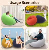 Aufblasbare Sitzsack-Sessel für Draußen, Aufblasbare Camping-Stühle, Aufblasbares Faulenzersofa, Faltbare Tragbare Beflockte Sitzsack-Liegen, Couch