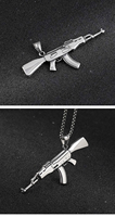 Fabricant de bijoux Pendentif Hiphop pour homme Pendentif arme en acier inoxydable Pendentif pistolet AK de luxe pour homme
