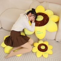 Coussin moelleux en forme de tournesol en velours côtelé, plusieurs tailles, coussin de siège confortable, décoration d'intérieur chaleureuse, cadeau pour amis
