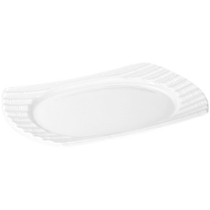 จานเมลามีนสีขาวรูปทรงไม่สม่ำเสมอ ใช้ซ้ำได้สำหรับอาหารโรงแรม - Product Image 1