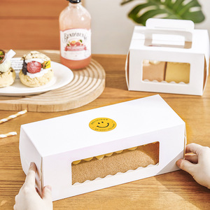 Cajas transparentes para llevar para rollos de pastel en rodajas, cortes de panadería, postres suizos, mousse y Mille-Feuille - Product Image 3