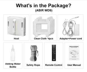 <span class=keywords><strong>Robot</strong></span> nettoyeur <span class=keywords><strong>de</strong></span> vitres ABIR WD9 avec pulvérisation d'eau à 4 voies, lave-vitres intelligent, nettoyage rapide, forte aspiration, fourniture d'usine - Product Image 5