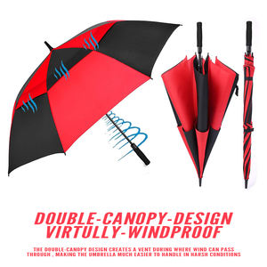 150cm Extra Large Surdimensionné à Double Auvent Air Ventilé Coupe-Vent <span class=keywords><strong>Auto</strong></span> Open Parapluie De Golf - Product Image 2