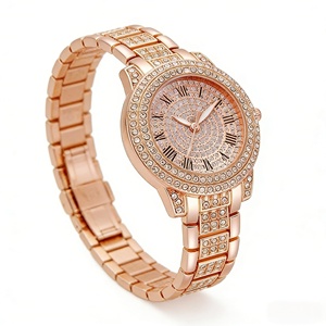 Nouvelle montre tendance pour femme, ensemble de bijoux or, argent, or rose, strass scintillants, collier, bracelet, bagues, boucles d'oreilles, cadeau hip-hop - Product Image 5