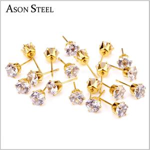 Fashion 18k Gold Plated White Zircon <strong>Fake</strong> <strong>Diamond</strong> Jewelry Stud <strong>Earrings</strong> for Women - Product Image 2